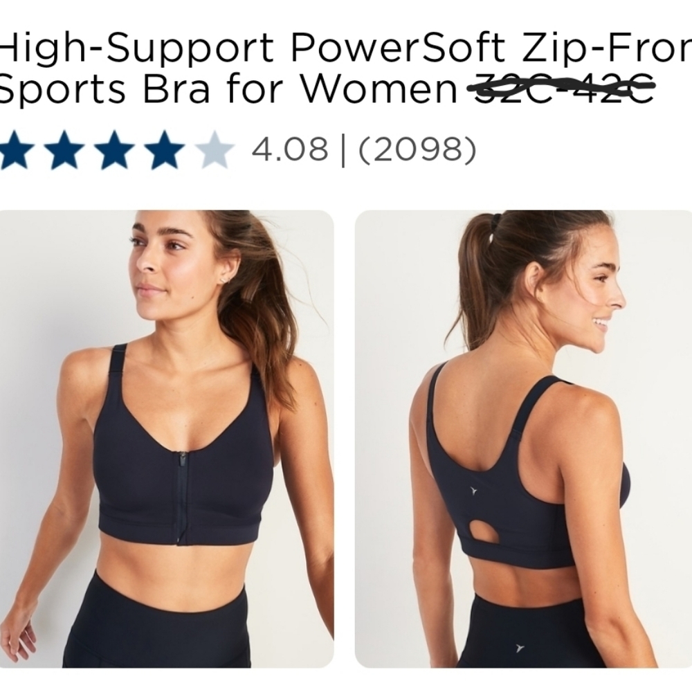 Zip Front Sports Bra 34D
